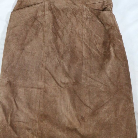 VTG LORD & TAYLOR Silky Suede Leather Skirt Sz 10 Women - Picture 4 of 13